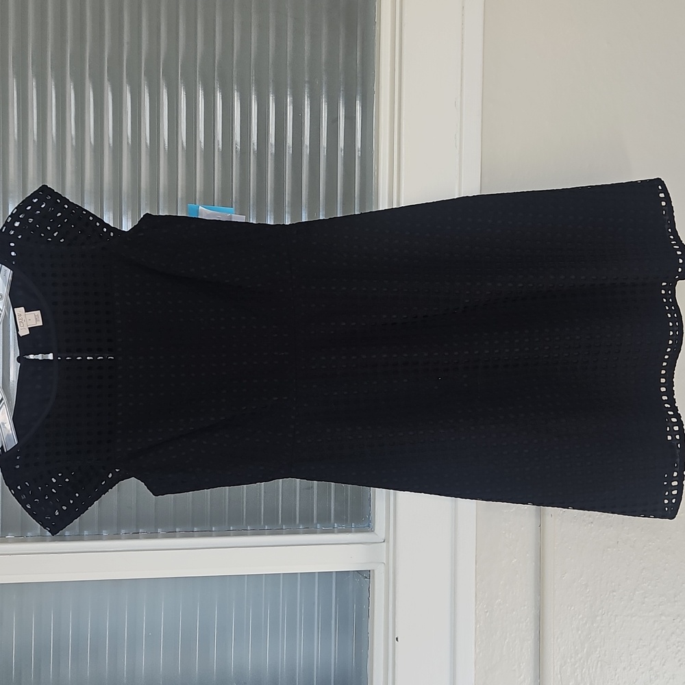 Size 0 or XS black eyelet lace semi-formal dressy dress by J.Crew NWT